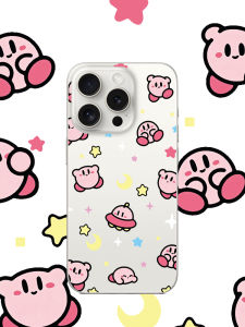 Transparent Silicone Star Kirby Phone Case Cute Couple Cartoon Design for  17Promax 16Promax 15Pro Compatible with Huawei Xiaomi Vivo Oppo