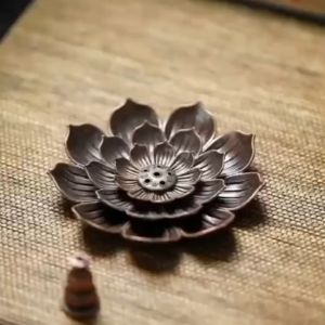 Alloy Lotus Incense Burner | Metal Sandalwood Coil & Stick Holder 🪔 | Buddhist Aromatherapy Base for Temple Yoga & Home Decor 金属莲花香炉 香薰炉
