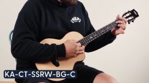 Kala Contour All Solid Gloss Spruce Rosewood Baritone Ukulele with Cutaway (gigbag included)