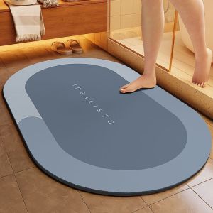 VIKAMA Modern Minimalist Silt Mud Floor Mat Quick-Drying Anti-Slip Bathroom Floor Mat Shower Vanity Door Mat Home Decoration
