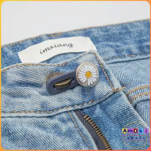 Metal Button Extender for Jeans Vintage Style Adjustable Waist Buckles - Detachable Extended Button