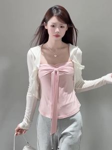 YIKEXIAOYEMEI | Áo Phong Cách Mùa Hè Màu Hồng Ngọt Ngào