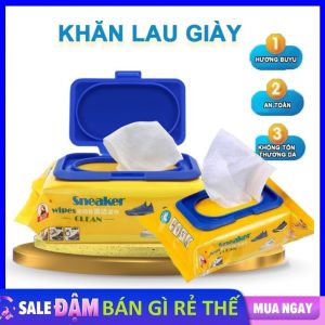 Khăn Giấy Lau Giày Sneaker TIỆN LỢI GÓI 30 CHIẾC lau giày trắng diệt khuẩn chống ố tiện lợi mọi nơi (Sneaker Wipes) / Gói 30 miếng giấy lau giày vàng snacker