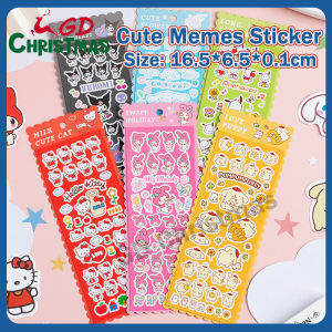 1pcs Cute Kuromi Melody Memes Sticker Sanrio Cartoon Phone Case Decorative Sticker