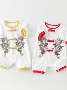 ทารกแรกเกิด เด็กทารก เสื้อผ้า ฤดูร้อน แขนสั้นบางแจ๊กเก็ต Mooncake Day ชุดเด็กผู้ชายหล่อปีนเขา ชุดสูท ชุดฮั่นฝู อายุหนึ่งเดือน เด็กทารก เดรส