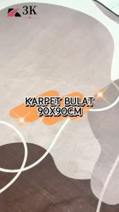 Karpet Lantai BULAT 2 UK 90x90CM/120x120CM Bahan Polyester PREMIUM Anti Slip