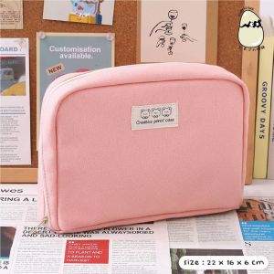 Pencil case tas pena tempat pensil tas pencil tempat alat tulis 90° kapasitas besar polos terbaru pencil case multifungsi pencil box Korea organizer box new