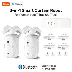 Tuya Smart Curtain Robot Curtain Motor 3-in-1 Tuya APP/Remote control Timed switch Pull-to-start For Roman T U Tracks