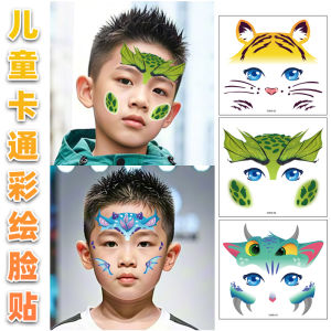 Miếng Dán Trang Trí Mặt Trẻ Em Miếng Dán Hình Thú Chống Thấm Nước Miếng Dán Hình Mèo Thỏ Cáo Cho Lễ Hội Giáng Sinh Và Năm Mới