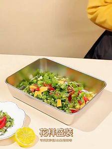 Stainless Steel Box Food Organizer With Lid Crisper Fresh-Keeping Storage Box Seal Freezer Container Bekas Simpan Makan