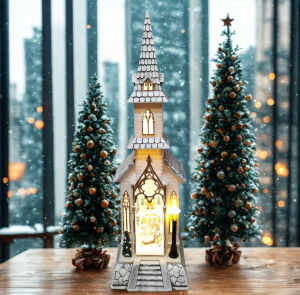 CLASSIC AND ELEGANT NATIVITY SCENE SNOW LANTERN CHRISTMAS DISPLAY (LARGE SIZE)