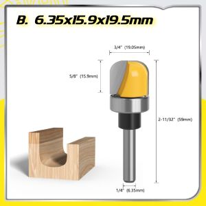 Mata Bor Profil Router Mangkuk Bowl and tray Shank 1/4 Batang As 6.35mm