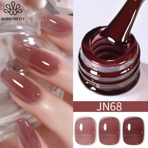 BORN PRETTY Jelly Nude Gel Nail Art Polish Translucent Glitter Semi Permanent Varnish Long Lasting Soak Off Nail Art Manicure