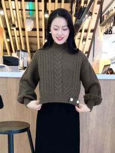Womens Knitted Fleece-lined Straight A-line Long Skirt Set Slimming Black Velvet Top Winter Commute Style Regular Sleeve Length
