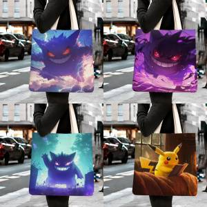 Bandai | Pokemon Premium Collection Storage Bags Tote Bag Travel Summer Beach Shoulder Bag Reusable Grocery Shopping Bag Anime Artwork