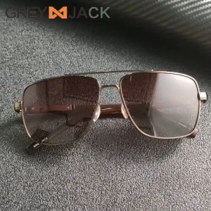 Grey Jack Kacamata Hitam Sunglasses Polarized Anti Silau UV400 Model Aviator Kotak Keren Bahan Metal Fashion Laki-laki 2113