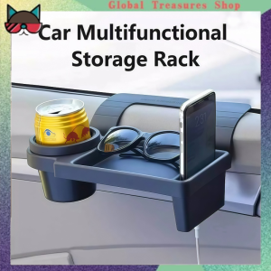 Multifunctional Car Console Organizer with Cup Holder and Phone Mount Hanging Storage Rack Side Door Window Storage