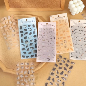 INS Cute Cat Style Fluffy Neko Decorative Stickers Waterproof DIY Decorations Journal Scrapbooking Labels