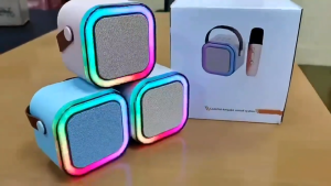Loa Bluetooth K12 Kèm Micro Karaoke Không Dây Nhỏ Gọn Âm Thanh Cực Hay Có Đèn Led
