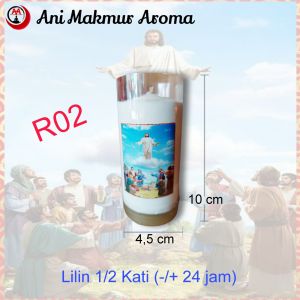 Lilin Putih 1/2 Kati Doa Misa Altar Ibadah Rohani Yesus Maria