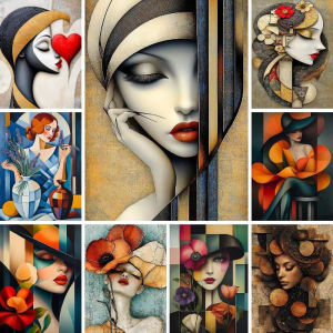 Acrylic Paint By Numbers Abstract Girl Oil Painting Package Art Picture For Bedroom Wall Adults Hand Painted Unique Gift