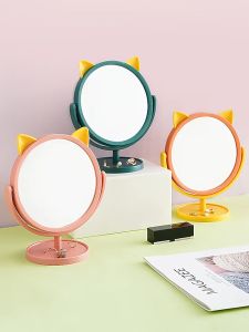 Gương Trang Điểm Tai Mèo Để Bàn Xoay 360 Độ - Tháo Rời Được - Siêu Cute Cho Các Nàng