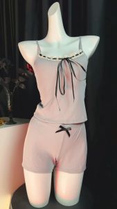 SATIN FABRIC ชุดนอนขาเว้า ชุดนอนเซ็ต 2 ชิ้น ชุดนอนมีซับ 🍅มีไซต์ M-5XL นน 40-100kg S-1153