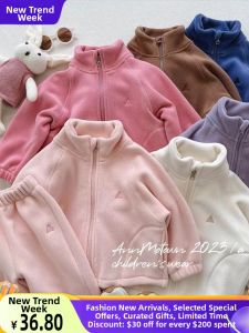Tagkita | Girls Sweet Fleece Zipper Jacket and Trousers Set