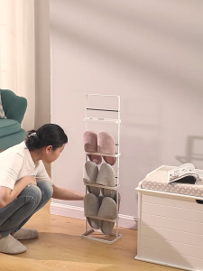 Th-ชั้นวางรองเท้าเหล็กที่เรียบง่ายแบบญี่ปุ่นผู้หญิงและเด็กชั้นวางรองเท้าในห้องน้ำตู้เก็บของชั้นวางรองเท้าหลายชั้น