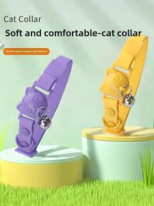 Fashionable PVC Waterproof Cat Collar Cute Bell Decorative Necklace Pet Supplies Lovely Lost Prevention Cat Leash