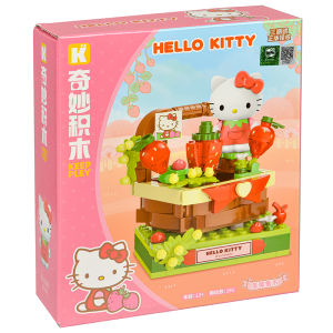 Sanrio Building Block Toys Hello Kitty Melody Kuromi Cartoon Anime Figure Model Strawberry Series Home Decoration Ornaments Toys