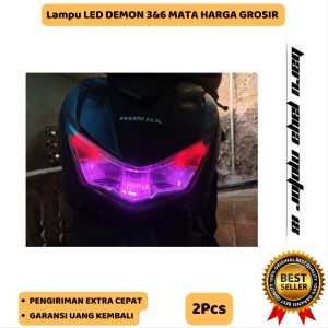 Lampu LED Demon Eyes Devil 3 dan 6 Mata Variasi Motor Mobil HARGA UNTUK 2PCS -BNU-