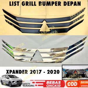 List Front Grill Bumper Depan Xpander 2017 2018 2021 Hitam Chrome