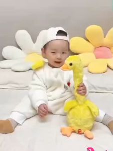 MAINAN ANAK BEBEK JOGET MENARI CUTE Rekam Suara kaktus dancing LED HIP HOP DUCK