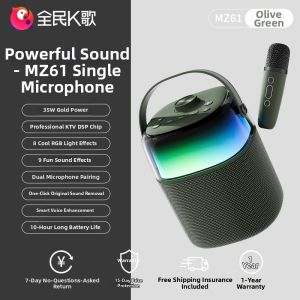 QUANMINKGE | Karaoke Family Bluetooth Speaker With Wireless Microphone High Sound Quality