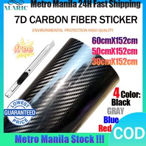 【Fast Shipping】ph 7D Carbon Fiber Sticker High Glossy Waterproof  Car Film Black Matte Sticker