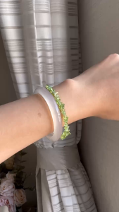 Vòng Tay Đá Peridot Hợp Mệnh Mộc Mệnh Hỏa Khóa Bạc 925 Cao Cấp - Thu Hút Tài Lộc Tăng Cường Sức Khỏe Đem Lại Bình An -Bluegems