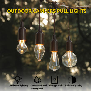 LED Light Bulb Camping Light USB Chargeable Atmosphere Dustproof Waterproof Long Battery Life Pull Switch Lamp Outdoor Pull Cord Light Portable