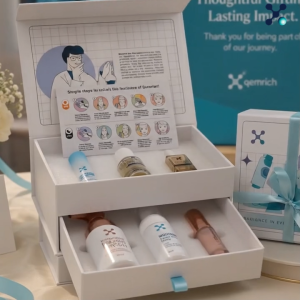 QEMRICH 6 IN 1 GIFT Box Hyaluronic Acid Moisturizing Anti-Oxidation Anti-Aging Shrink Pores Skincare Set