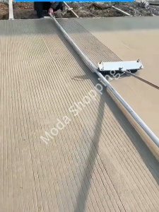 380/520mm Cast Iron Texturing Roller Embosser Manual Anti‑Slip Road Embosser with 180cm 3‑Section Handle