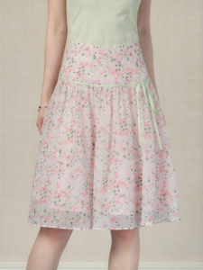 loveheynew | Chân Váy Chiffon Hình Thoi Hoa Hồng Cao Waist