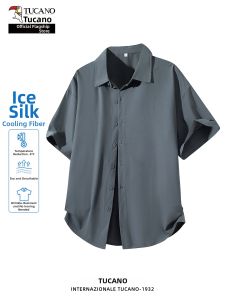 TUCANO | Summer Lightweight Thin Ice Silk Men Shirt Short Sleeve Casual