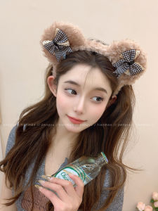 Plush Disney Butterfly Knot Hairband Womens Elegant Outfit Match New 2024 Face Slimming High Hairline Fashionable Hair Accessory