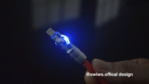 Mailesi สายชาร์จเร็ว 120W 6A Super Fast Charge LED OD6.0หนา 180°สายเคเบิลข้อมูลแบบหมุน สำหรับ iPhone/Xiaomi/Huawei