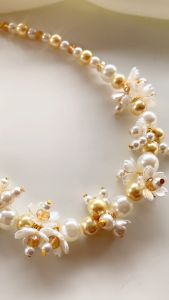 CRYSTAL BEADS NECKLACE CHOKER DAHLIA | KALUNG AKSESORIS PREMIUM | HIJAB FASHION HANDMADE | KALUNG HIJAB MANIK MANIK