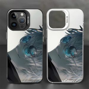 🔥ร้านค้าท้องถิ่น🔥 KoKocase การ์ตูนอะนิเมะกรณีโทรศัพท์ สำหรับ iPhone 11 13 15 14 12  เข้ากันได้ เคสไอโฟน11 13 15 14 12 PRO MAX X XR XS MAX 7 8 14 15 PLUS แว่นกันแดด Gojo Satoru Model ป้องกันการตก ขั้นสูง หรูหรา กรณีโทรศัพท์สีเงิน Color silver phone case