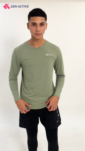GEN ACTIVE Kaos Olahraga Pria Lengan Panjang Baju Pakaian Olahraga Dry Fit Long Sleeve Sport Fitness