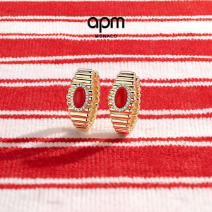 Golden Ruby Circular Ear Ring