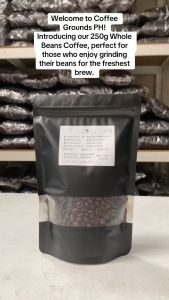 (Kapeng Barako) Batangas Liberica: Whole Beans 250g Dark Roast | Organic Coffee in Resealable Pouch by Coffee Grounds PH