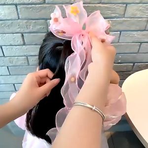 Jepit Rambut Anak Perempuan Korea Lucu Motif Pita Rumbai Bunga Aksesoris Import AK239 NOMIDE